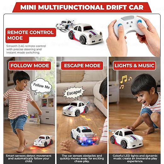 Mini RC Drift Car with LED Lights & Sound Effects