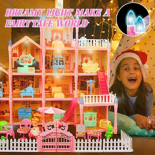 13 Room Doll House for Girls with Dolls