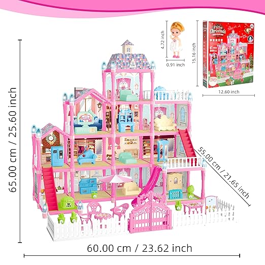 13 Room Doll House for Girls with Dolls