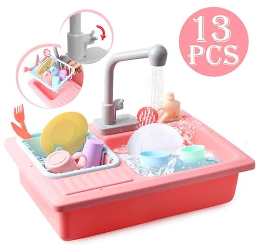 Kids Sink Dishwasher ,13 PCs Pretend Play Toy