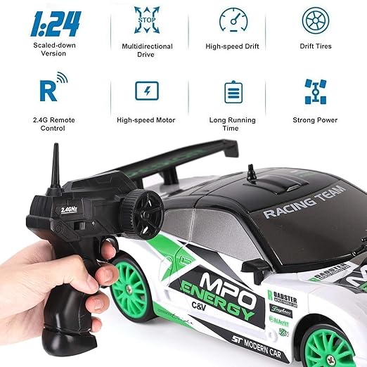 1/24 RC Drift Car 4WD  Racing Car with LED Lights