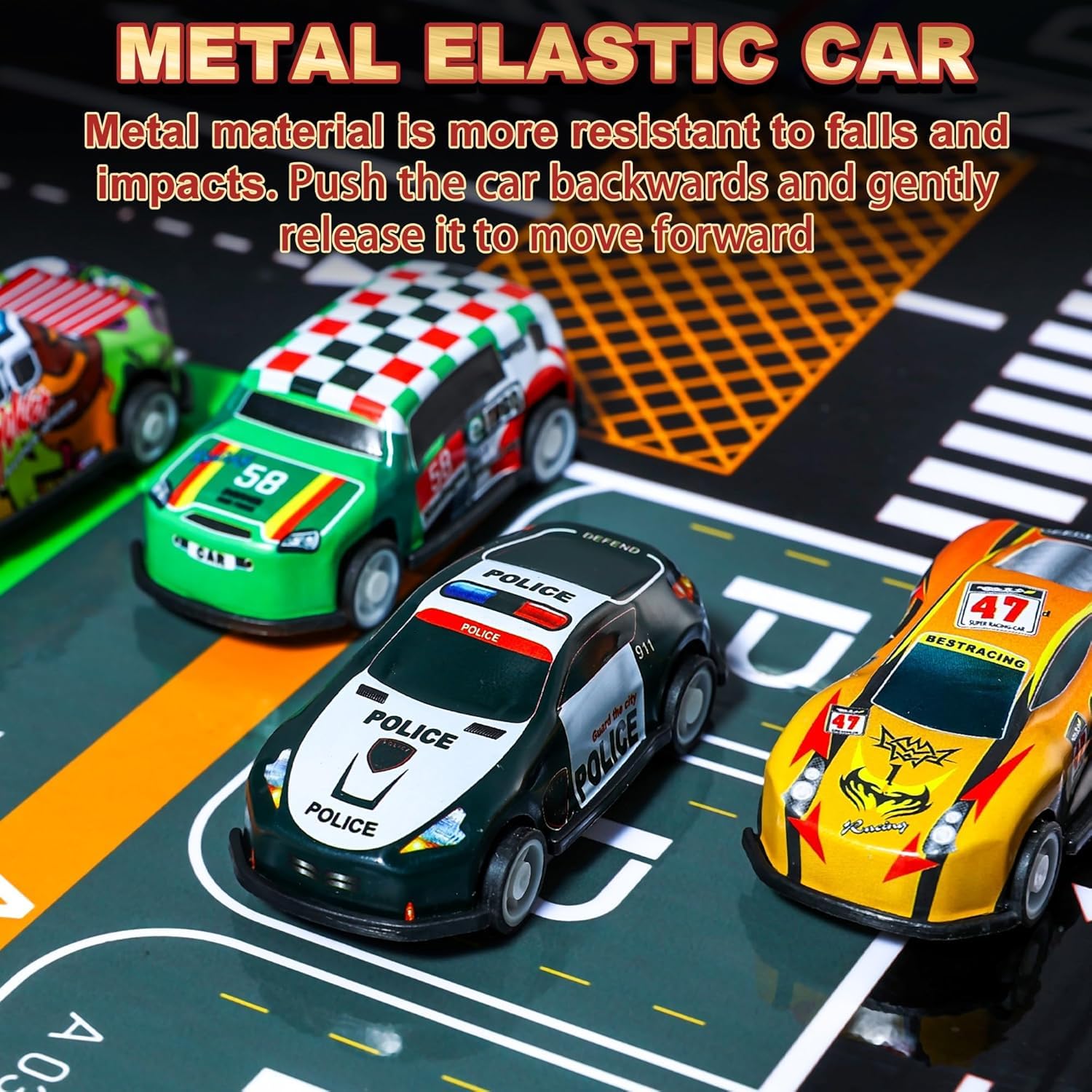 48pcs Mini Alloy Die-Cast Cars Set with Storage Box