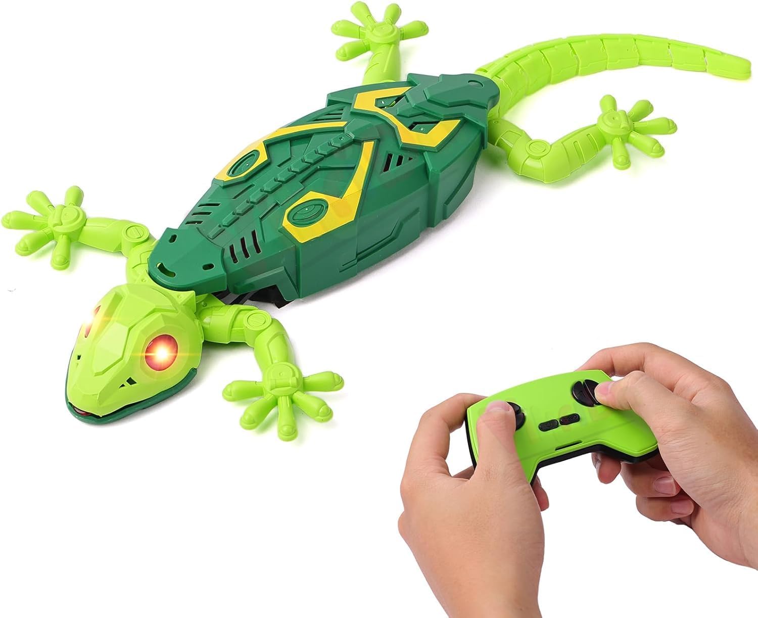 RC Wall Climbing Lizard Toy with LED Eyes, Full Rotation