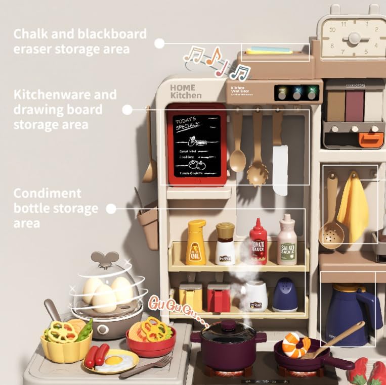 88 PCS Kitchen Playset with Cereal Container