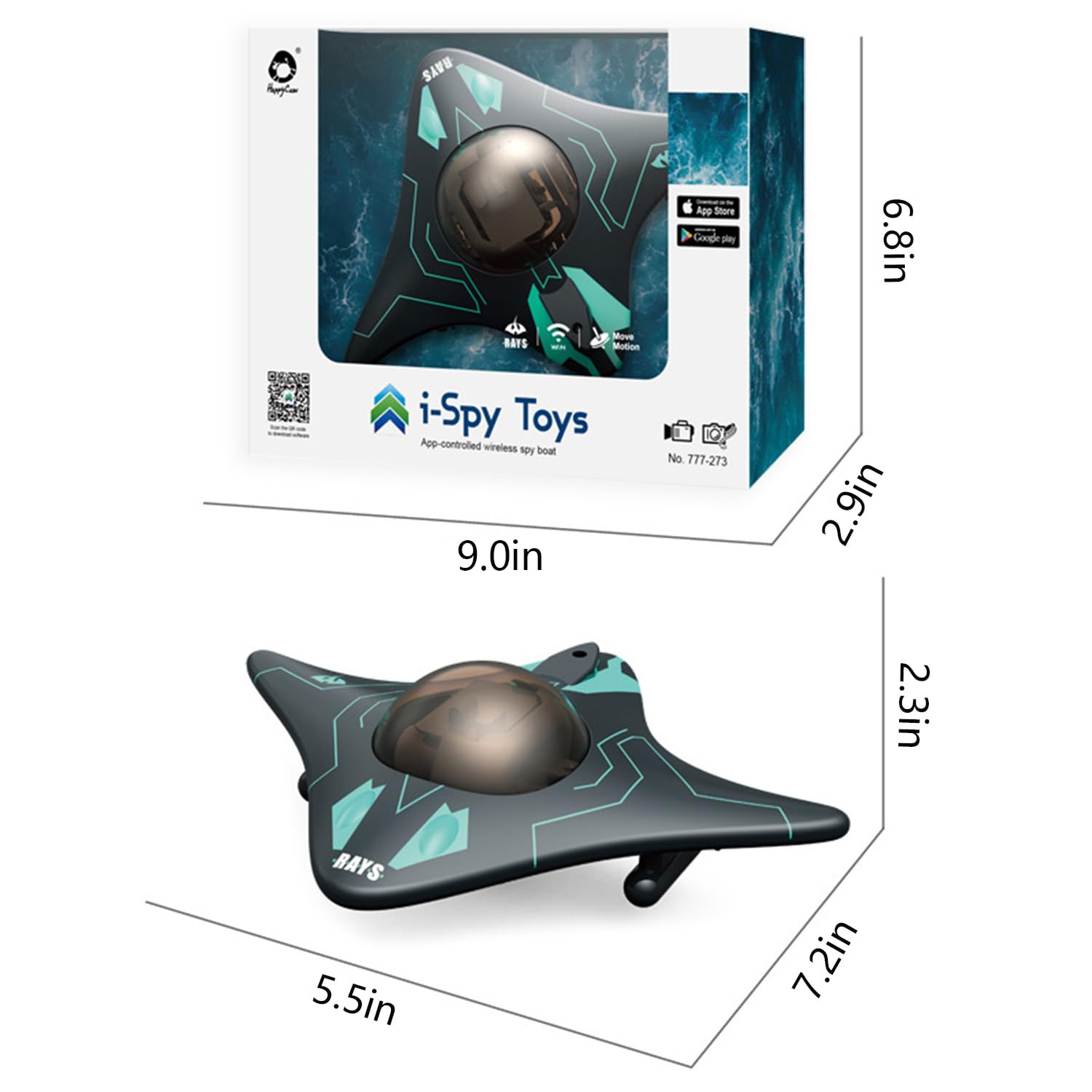 RC Underwater Drone with Camera & Wi-Fi Submarine Toy