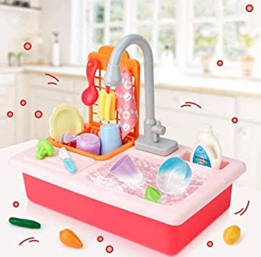 Kids Sink Dishwasher ,13 PCs Pretend Play Toy