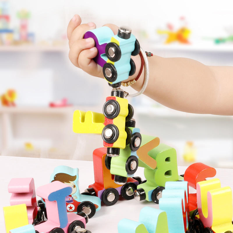 26 Alphabets Wooden Magnetic Train Includes A-Z