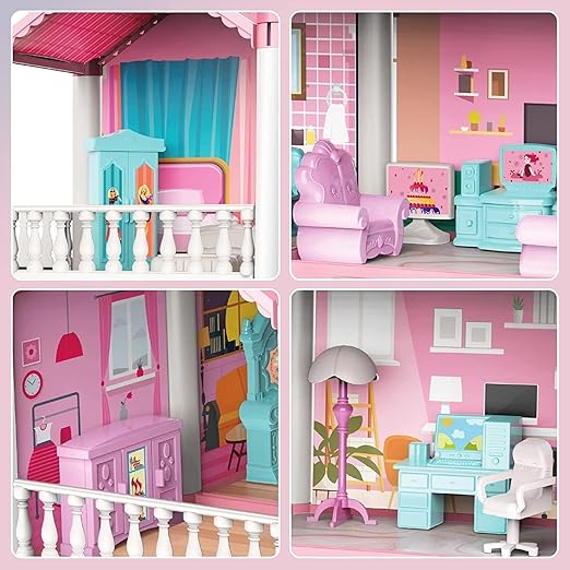 Big Princess Doll House for Kids – 14 Rooms