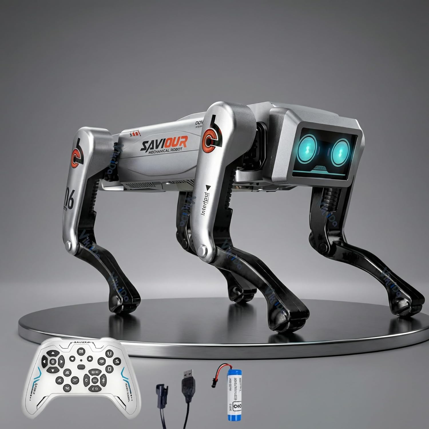 Smart RC Robot Dog with Stunt Action, Lights & Music