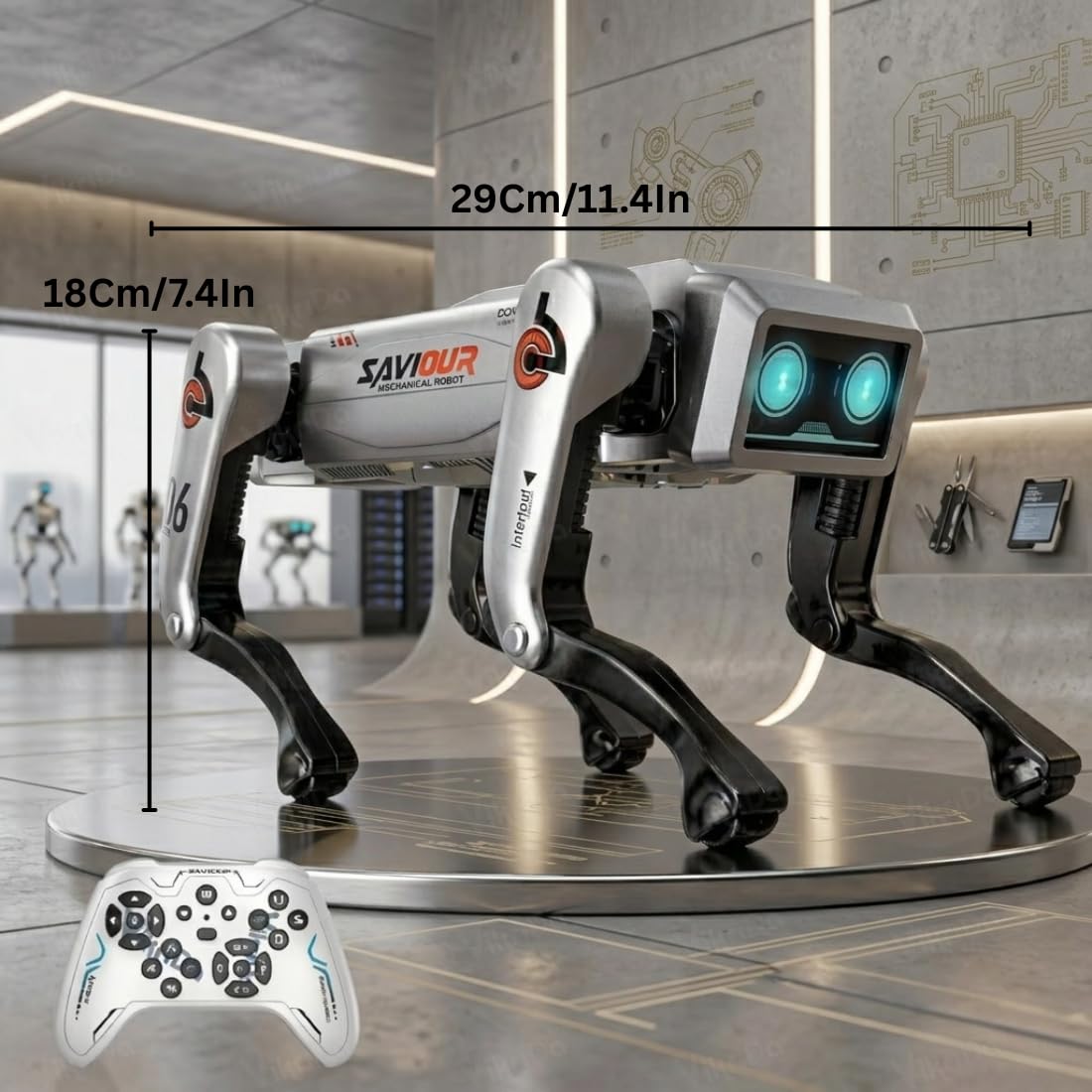 Smart RC Robot Dog with Stunt Action, Lights & Music