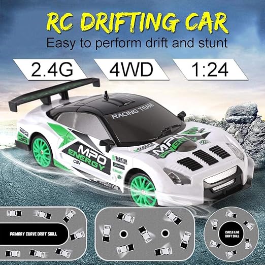 1/24 RC Drift Car 4WD  Racing Car with LED Lights