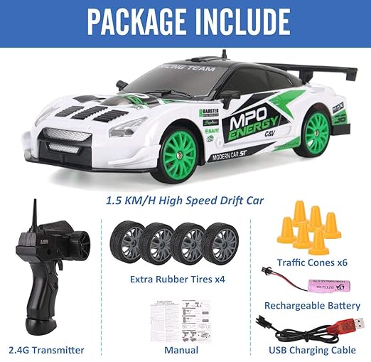 1/24 RC Drift Car 4WD  Racing Car with LED Lights
