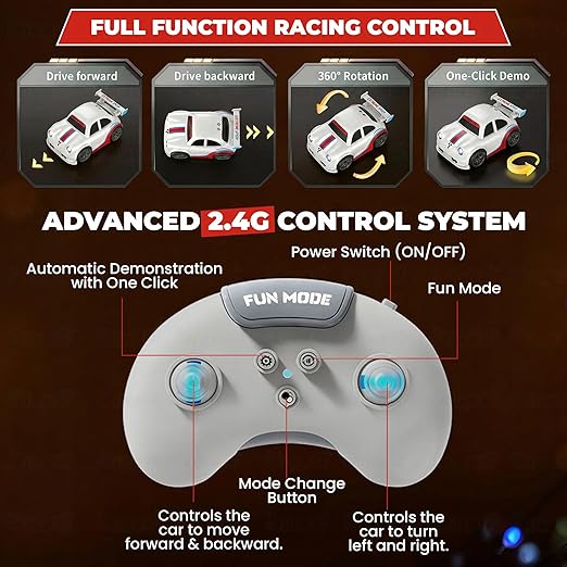 Mini RC Drift Car with LED Lights & Sound Effects