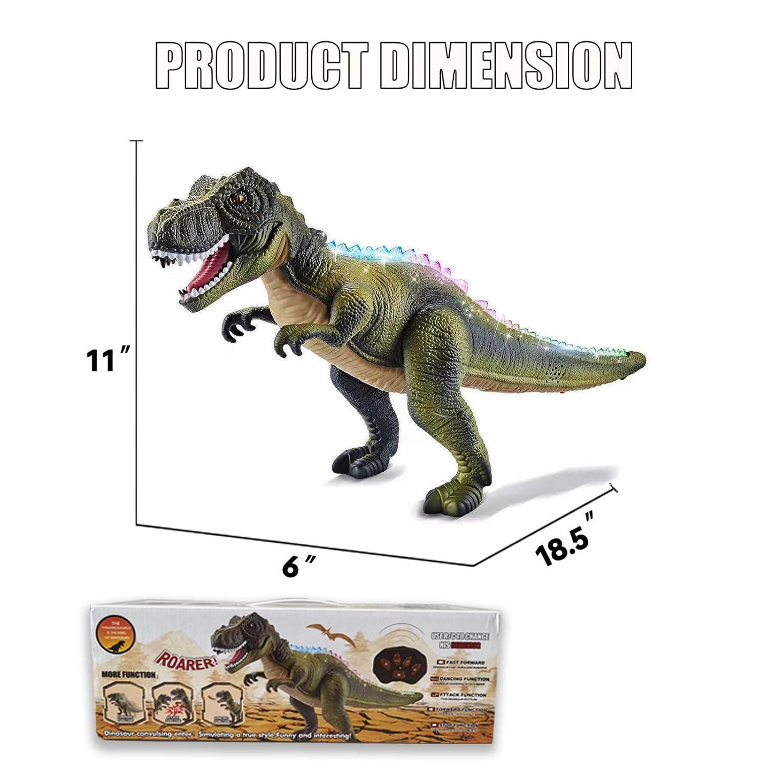 RC T-Rex Dinosaur –Light Up, Roaring, Walking Toy