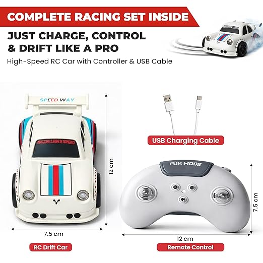 Mini RC Drift Car with LED Lights & Sound Effects