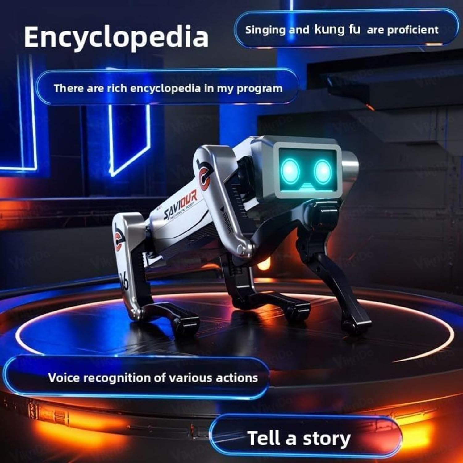 Smart RC Robot Dog with Stunt Action, Lights & Music