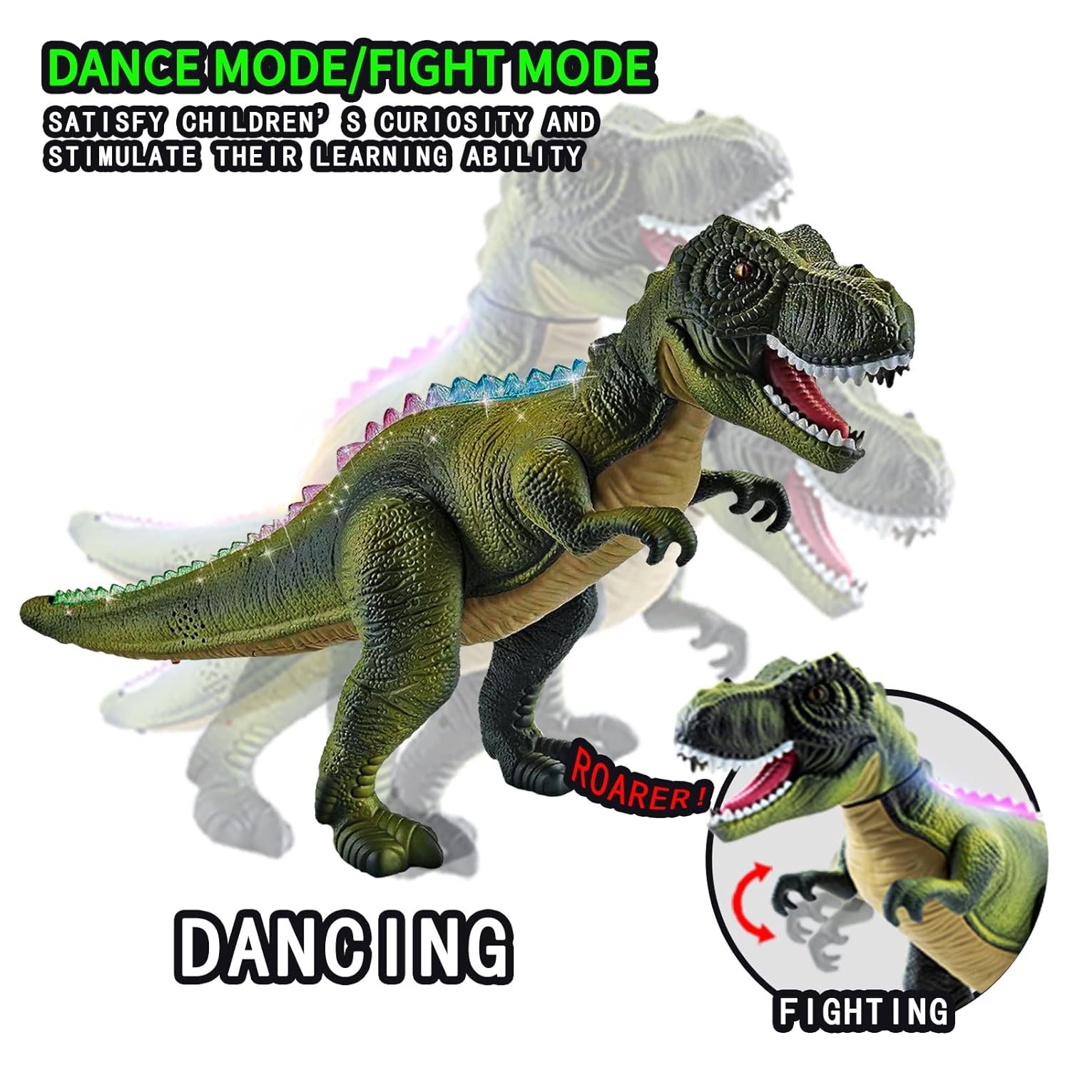 RC T-Rex Dinosaur –Light Up, Roaring, Walking Toy