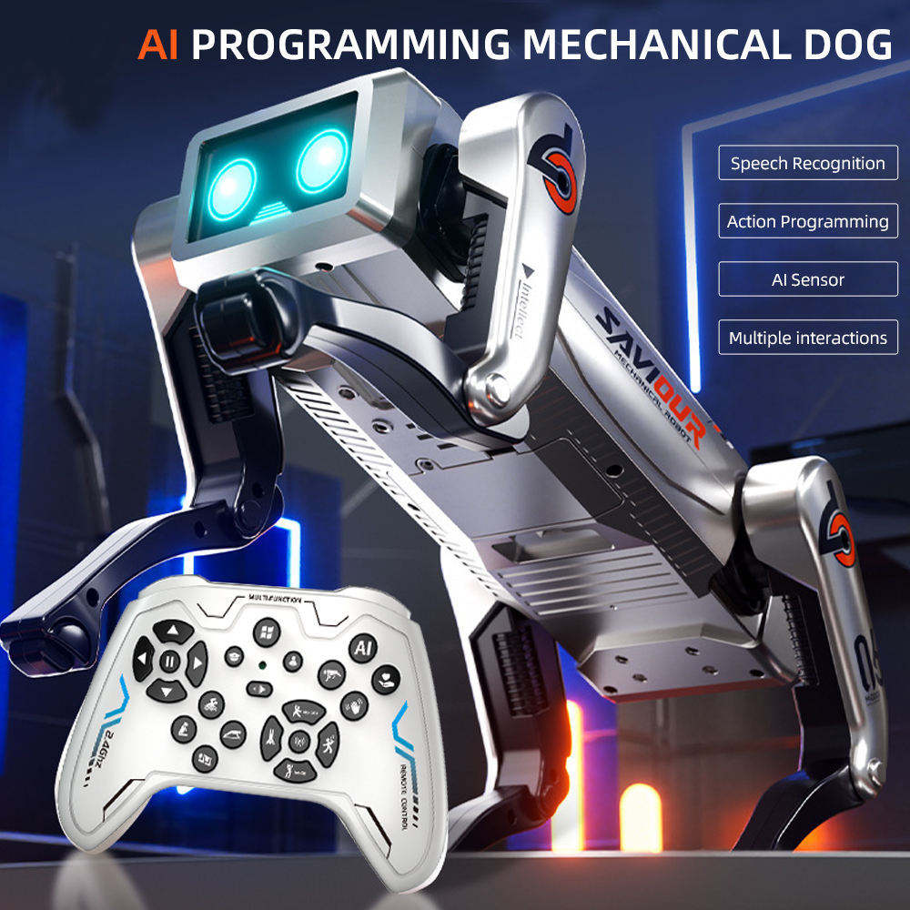 Smart RC Robot Dog with Stunt Action, Lights & Music