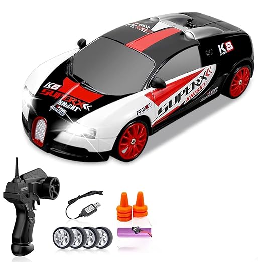 RC Drift Racing Car with LED Lights & Rechargeable Battery