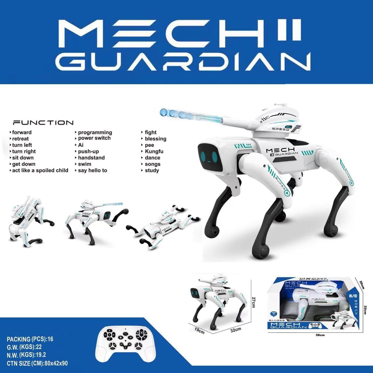AI Smart Robot Dog Programmable RC, App Control