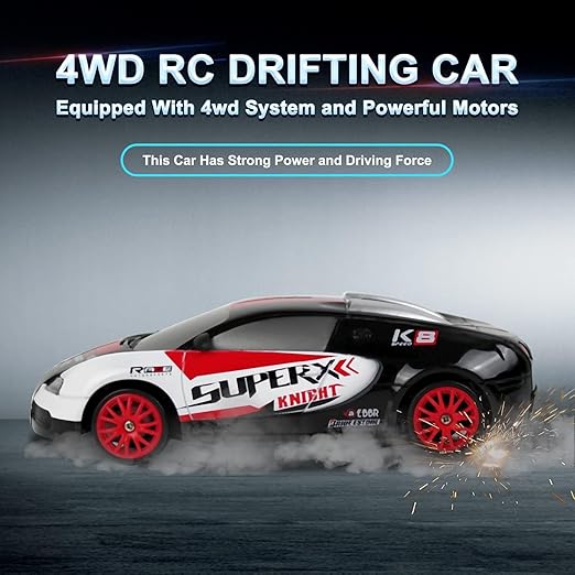 RC Drift Racing Car with LED Lights & Rechargeable Battery