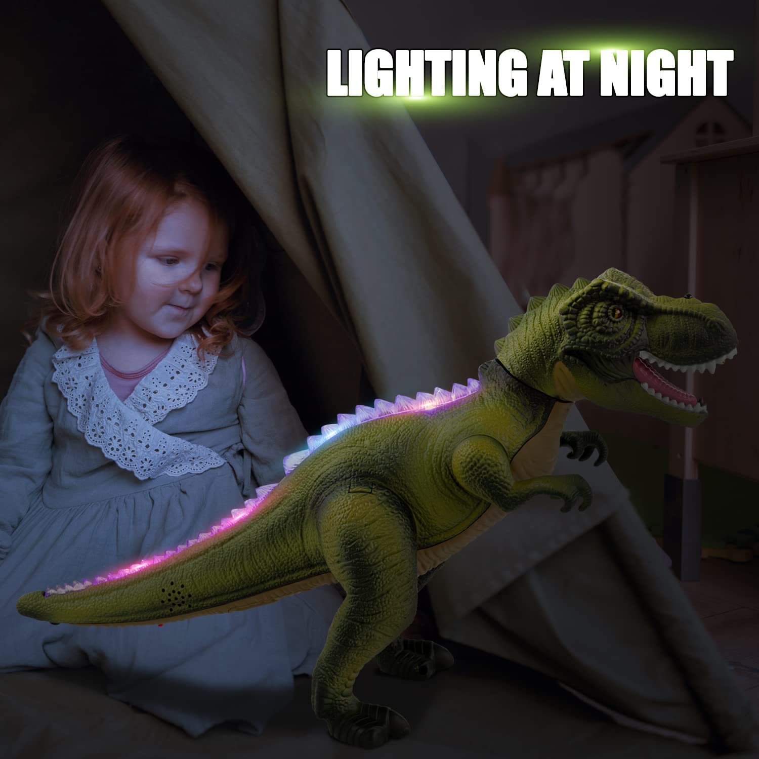 RC T-Rex Dinosaur –Light Up, Roaring, Walking Toy