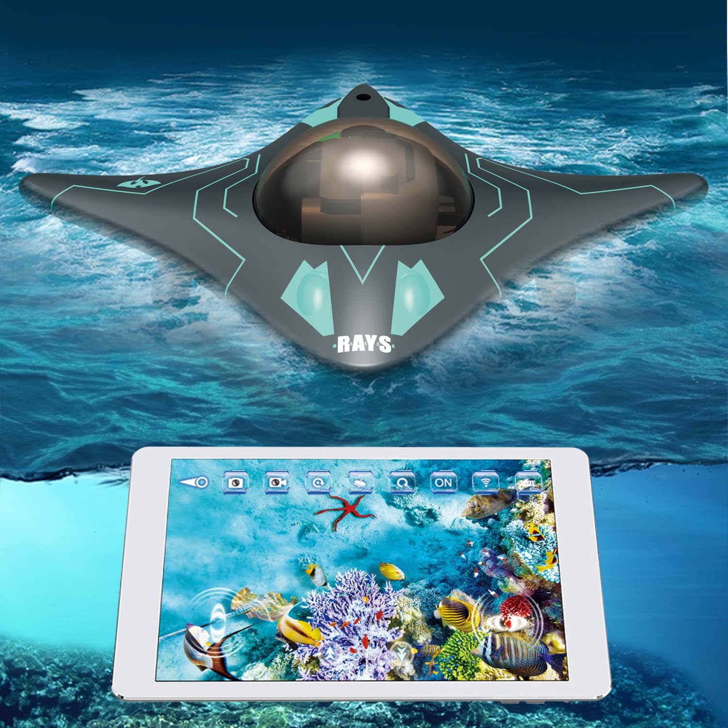 RC Underwater Drone with Camera & Wi-Fi Submarine Toy